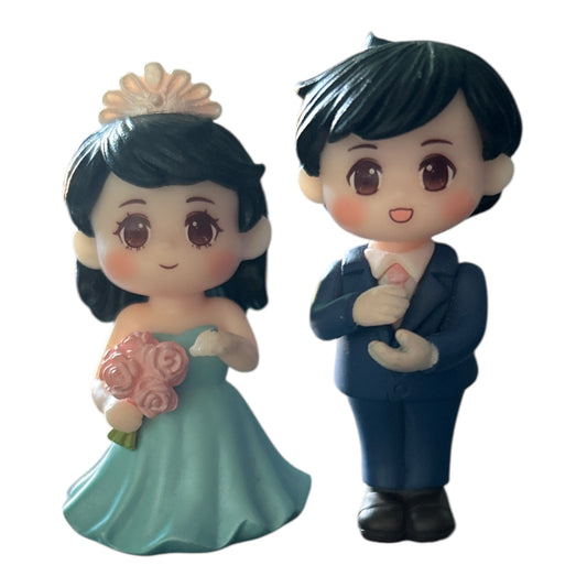 Wedding Couple Dashboard / Table Dolls – Bride & Groom Set